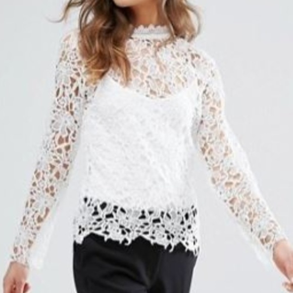 ASOS Tops - Vila High Neck All Over Lace Top